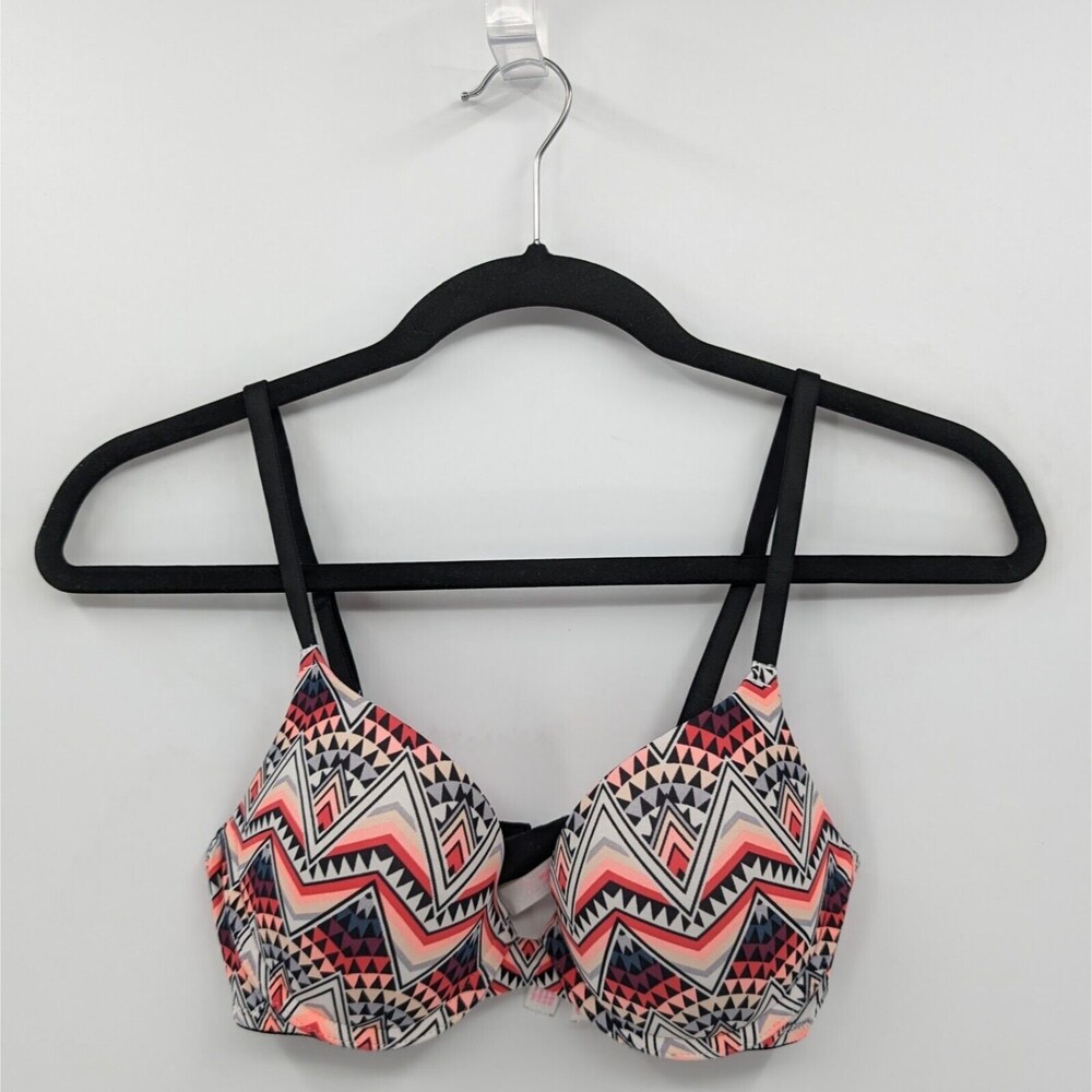 Victoria's Secret PINK Bra Women's 34B Colorful Geometric Push Up